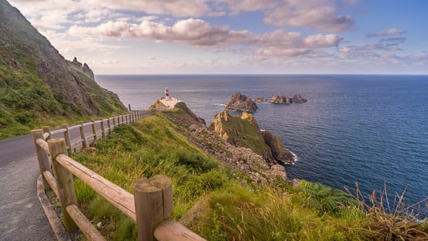 Panoramic view of the lighthouse of Cabo Ortegal in Galicia, Spain.