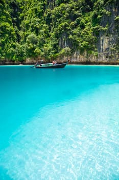 Landscape with Maya bay at Phi Phi Leh island, Thailand