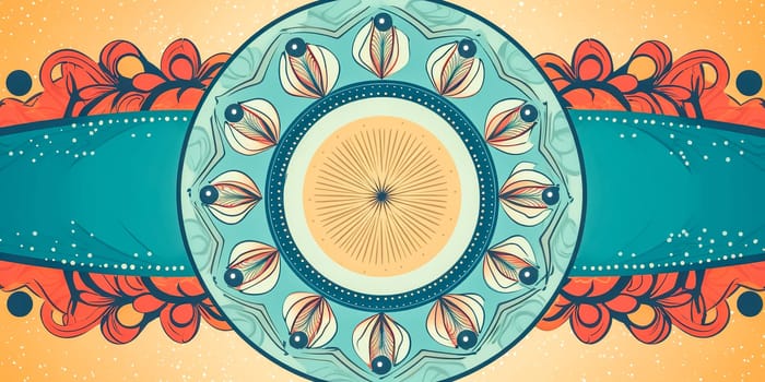 mandala, banner with copy space, made with Generative AI. High quality illustration