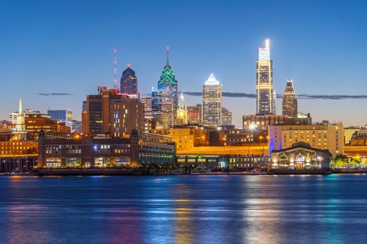 Philadelphia downtown city skyline, cityscape of  Pennsylvania USA