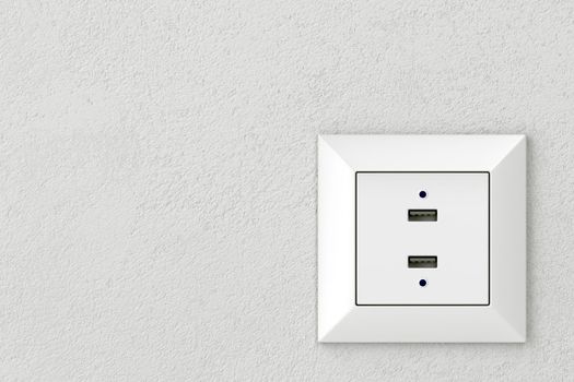 Wall socket with two USB charging ports