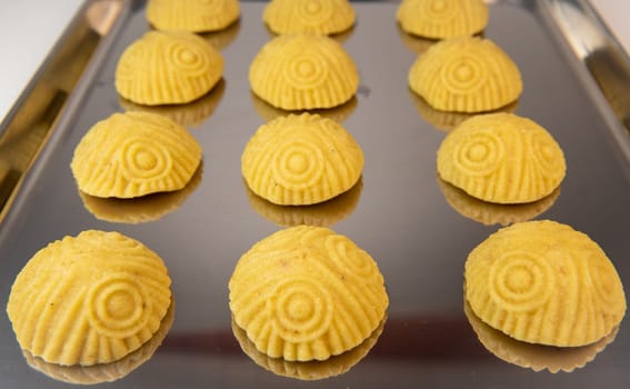Traditional eid maamoul or mamoul cookies with dates, nuts, and jam, Arabic sweets for Aid al-Fitr and easter, High quality photo