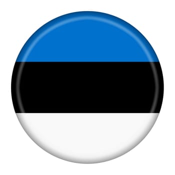 An Estonia flag button 3d illustration with clipping path