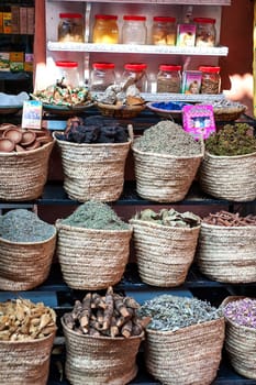 Spices for sale in the Souk of Marrakech, Morocco