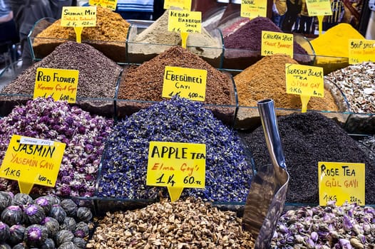 The spice market in Istanbul, Turkey