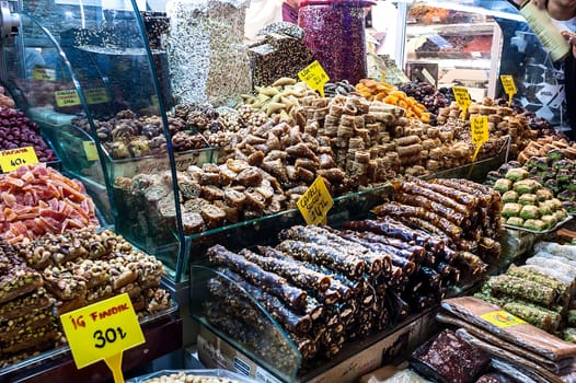 The spice market in Istanbul, Turkey