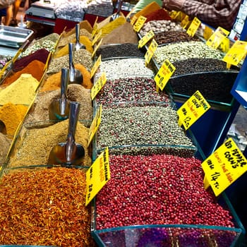 The spice market in Istanbul, Turkey