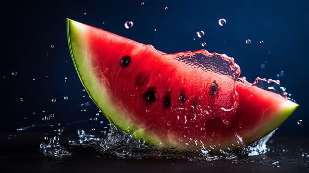 Slices of watermelons on cutting board. Ai Generative.