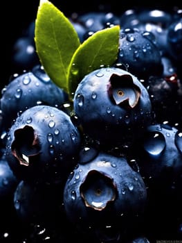 Freshly picked blueberries - generative AI - AI generated