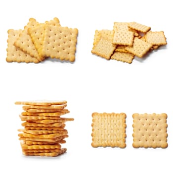 Collage of Crackers isolated