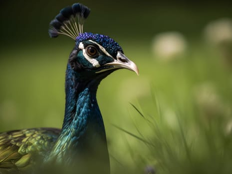 majestic peacock in the nature resting