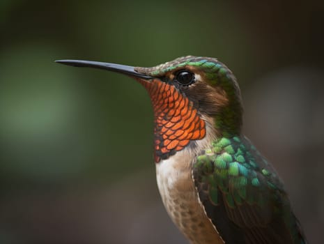 Beautiful colurful hummingbird in the nature