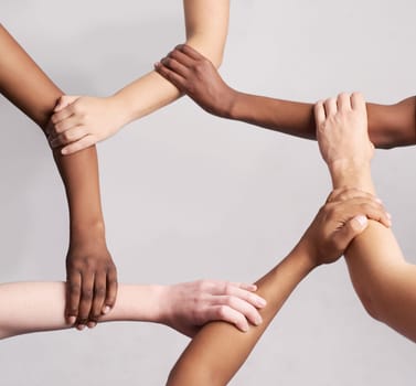 Cropped shot of a unified team.