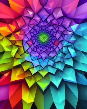 Fractal art in rainbow colors. Horizontal colorful background. Generative AI