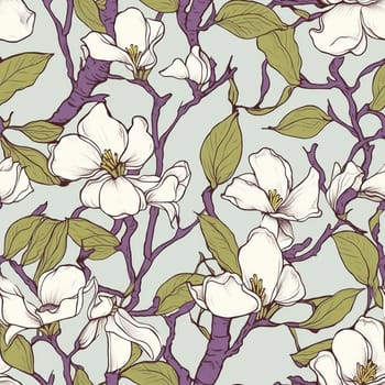 Blooming jasmine, illustration, pattern, seamless pictures. Generative AI High quality illustration