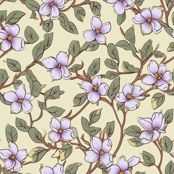 Blooming jasmine, illustration, pattern, seamless pictures. Generative AI High quality illustration