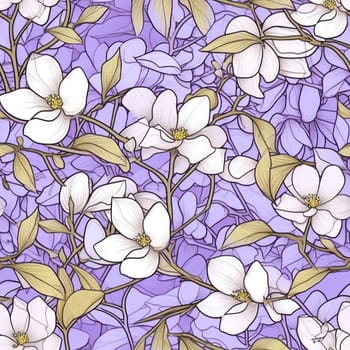 Blooming jasmine, illustration, pattern, seamless pictures. Generative AI High quality illustration