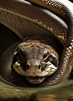 Close-up of a snake. Generative AI
