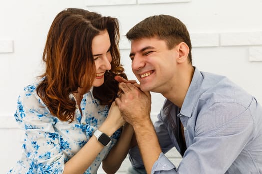 Young couple in love have fun i on new years eve or st valentines day