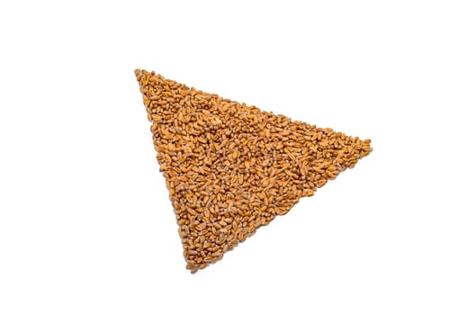 Wheat in the form of triangle isolated on white background