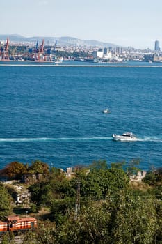 The Bosphorus. The strait that connects the Black Sea to the Sea of Marmara and marks the boundary between the Europe and the Asia