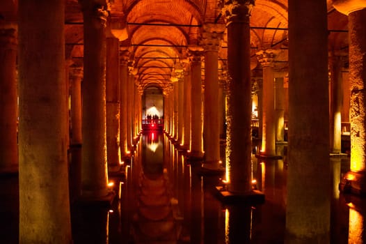 08/19/2012 ISTANBUL, TURKEY - One of the most amazing sights of Istanbul. The basilica cistern