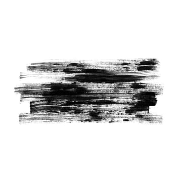 Black brush stroke isolated on a white background. Stock design element.