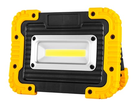 LED spotlight with stand on a white background in insulation