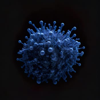 Blue bacteria with black background. High quality photo