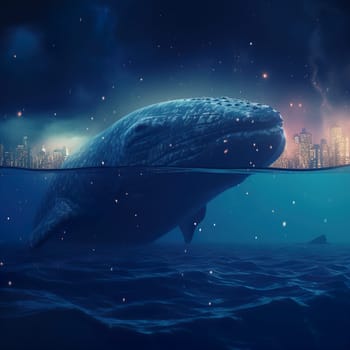 Beautiful whale underwater. High quality photo