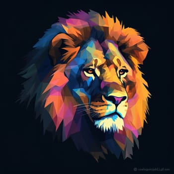 Cool lion poster. High quality photo