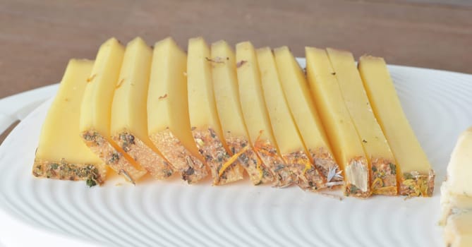 Cheese platter with cheese tomme