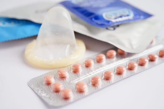 Condom and birth control pills for prevent infection, safe sex  and birth control.