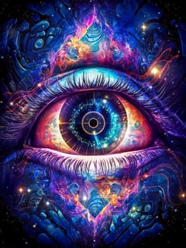 spiritual magical esoteric eye, intuitive vision, made with Generative AI. High quality illustration