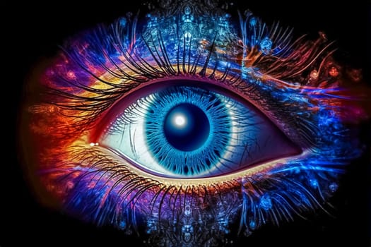 spiritual magical esoteric eye, intuitive vision, made with Generative AI. High quality illustration