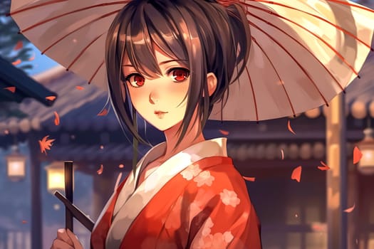 pretty japan girl anime style, made with Generative AI. High quality illustration