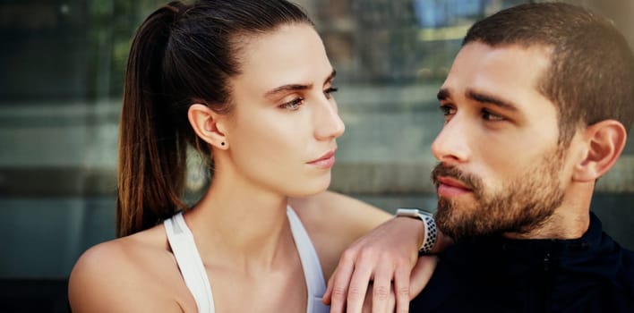 Workout buddies keep you accountable. a young couple going for a workout together in the city