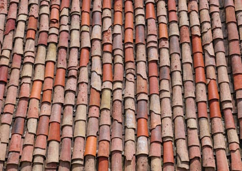 Background of old roof tiles