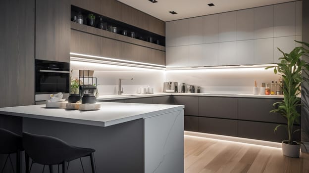 Sleek and modern kitchen - Generative AI - AI generated