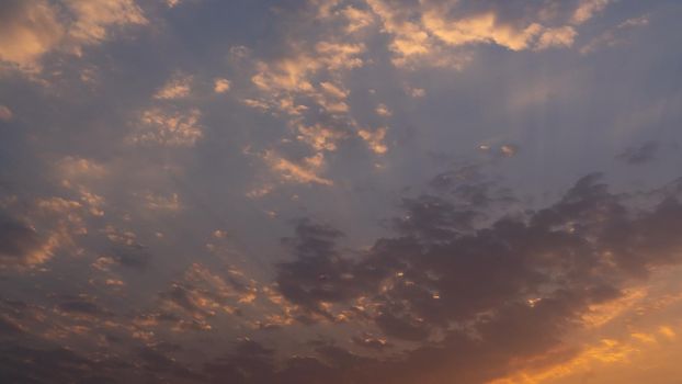 Landscape of clouds sunset lighting, nature background concept