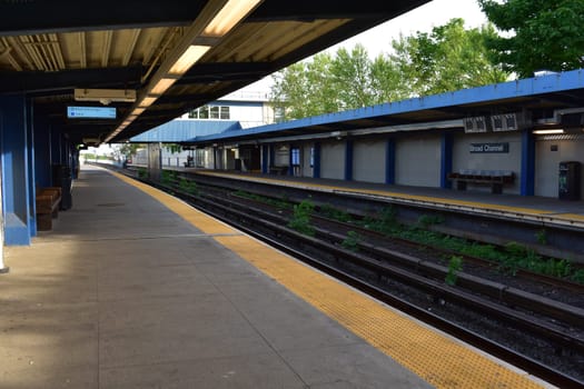 New York City Subway Train Station Broad Channel Stop. High quality photo