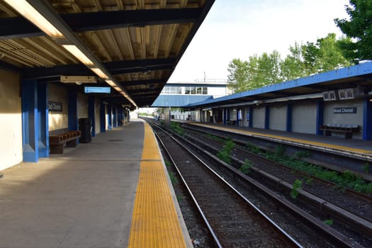 New York City Subway Train Station Broad Channel Stop, Afternoon. High quality photo