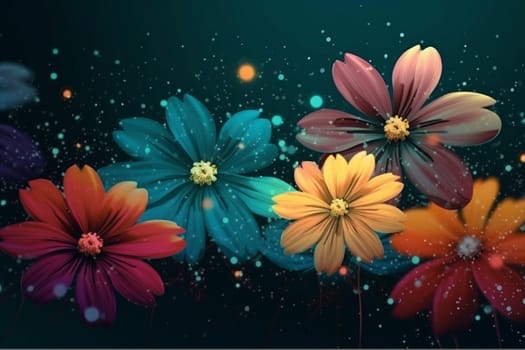 beautiful lay love wallpaper ai floral blossom spring bloom leaf plant flower pattern background season red art decoration nature isolated garden. Generative AI.