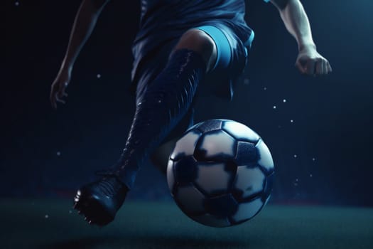 football championship athletic playing game ball field arena sport foot leisure soccer stadium kick match action fan goal play competition. Generative AI.
