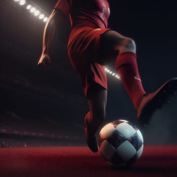 shoe ball winner sport male player kick game green match athletic football goal fan league action soccer competition foot stadium. Generative AI.