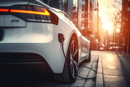 automobile electricity electric modern alternative ai battery future renewable energy vehicle electric transport transportation power charge car technology rechargeable city charger. Generative AI.