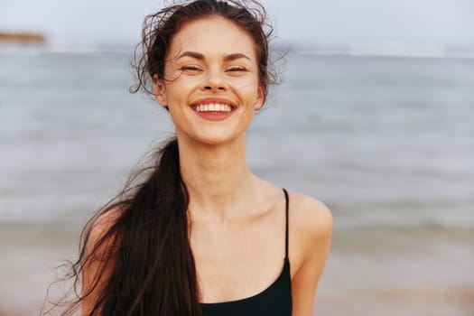 lifestyle woman nature beach jean happiness running walking enjoyment summer travel walk peaceful smile ocean sand sunset holiday vacation beauty sea