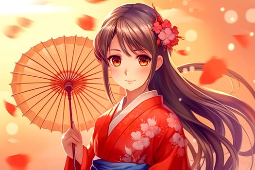 pretty japan girl anime style, made with Generative AI. High quality illustration