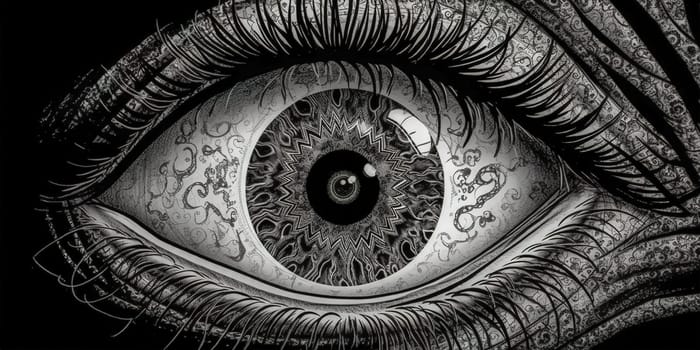 spiritual magical esoteric eye, intuitive vision, made with Generative AI. High quality illustration