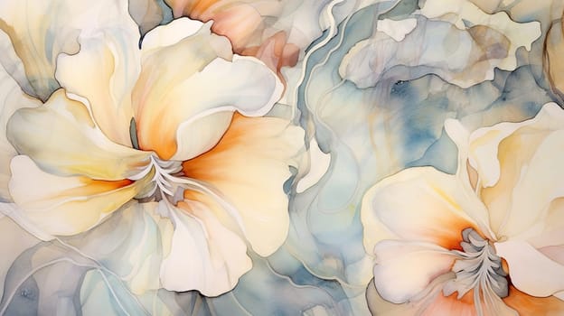 Floral abstract watercolor painting - generative AI - AI generated